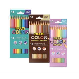 Lápis de Cor Sextavado Multicolor Super Eco 10 ou 12 Cores - 1 Unidade - Faber-Castell
