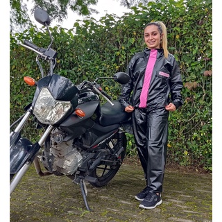 Capa De Chuva RM Feminina Pvc Impermeável Motoqueiro Moto Resistente Proteção Grande Extra Até Ggg