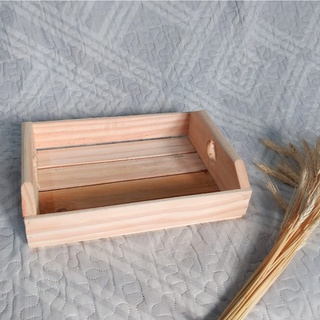 Kit bandejas de madeira pinus, cestas rusticas (4)