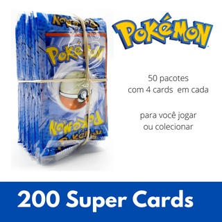 50 Pacotinhos POKEMON C/4 UNIDADES CADA | São 200 CARDS | Revenda