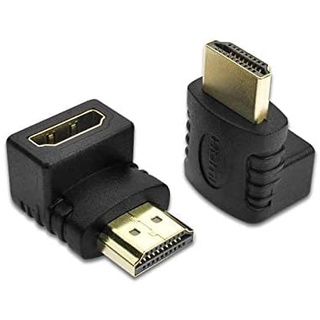 Adaptador Plug HDMI Macho para HDMI Fêmea em L 90 Graus - Conector com Curva em 90º Macho x Fêmea Fixo (4)
