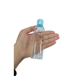 Frasco 100ml Pet cilíndrico vazio tampa flip top azul, ideal para álcool gel,shampoo, sabonete, cremes