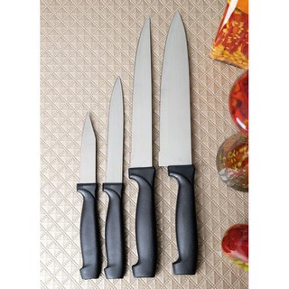 Jogo de facas 4 peças ou faca e chaira kit cozinha/churrasco utensílios de cozinha