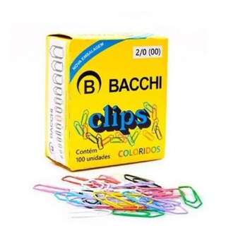 Clips para papel Bacchi Galvanizados e Coloridos/Papelaria