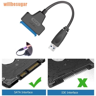 Willbesugar Usb 2.0 Para Sata 22 Pin Laptop Hard Disk Drive Ssd Conversor Adaptador De Cabo (2)