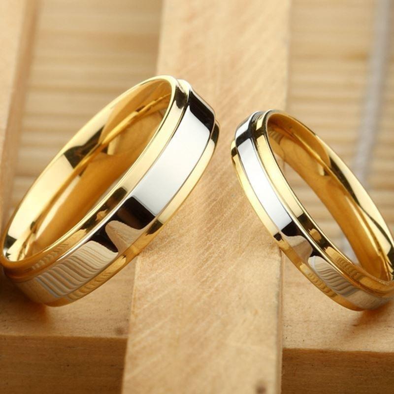 Anel De Aço Inoxidável Design Simples Casal Aliança Anel 4mm 6mm Largura Banda Anel | Stainless Steel Ring Simple Design Couple Alliance Ring 4mm 6mm Width Band Ring