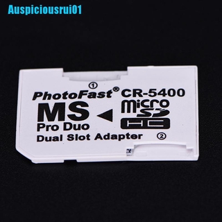 [Auspiciousrui01 Hot Sale Dual 2 Slot Micro For Sd Sdhc Tf To Memory Stick Ms Card Pro Duo Reader Adapter For Psp (5)