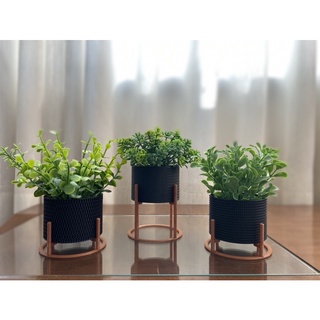 Kit 3 Vasos Cachepot Mini Decorativo Com Suporte Para Mini Cactos ou Suculentas ou Plantas Artificiais e Naturais (5)