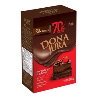Chocolate em pó solúvel dona jura 200GR 70% cacau