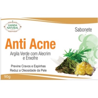 Sabonete Anti acne - Argila verde com alecrim e enxofre - Lianda Natural