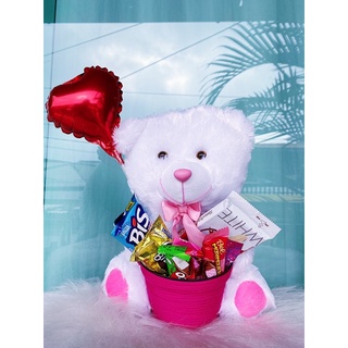 cesta de chocolate urso romântico presente especial tia namorada mãe madrinha avó amigo secreto esposa ficante