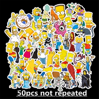 50 Pçs/Lote Engraçado Dos Desenhos Animados Simpsons Graffiti Adesivos Para Carro Moto & Mala Legal Laptop (6)