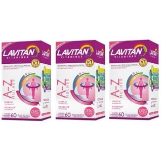 Kit 3 Lavitan Mulher A-z Vitaminas 60 Comprimidos Cimed total 180cps