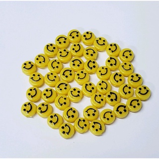 Entremeio Miçanga Smile Amarela Carinha Feliz 10mm
