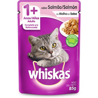 Sache para gato Whiskas sabor salmão 85g 5 Unidades