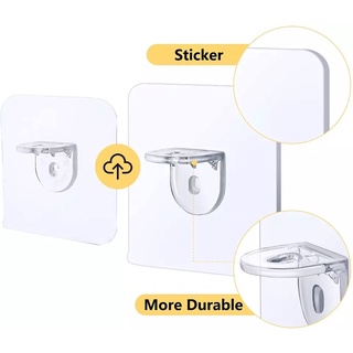 4 pçs suporte auto-adesivo estacas broca prego livre em vez de suportes cozinha bathroomtriangle suporte prateleira grampos de parede cabide (4)