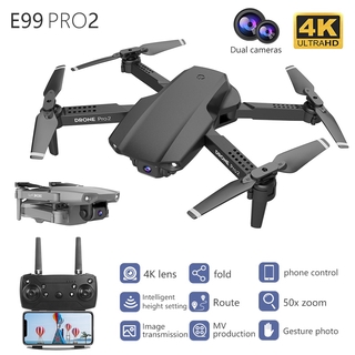 Mini Drone E99 Nyr Pro2 Rc 4k/1080p/720p Câmera Dupla WiFi Fpv Fotografia Helicóptero Dobrável Antena