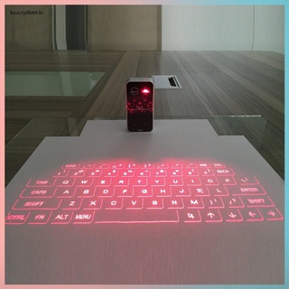 Mini Teclado De Projeção Virtual Laser Portátil E Mouse Para Tablet Pc