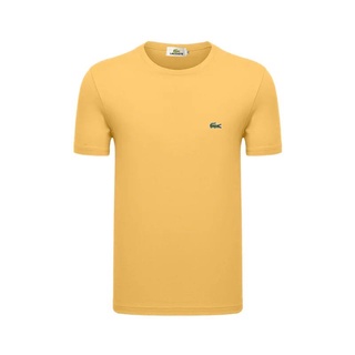 【Ready Stock】2021 New Product Original 7 Colors Lacostesˉround Neck T-shirt Men's Breathable Solid Color Short Sleeves