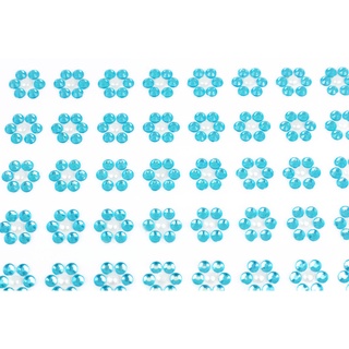Adesivo Pet - Cartela de Adesivo Flor Strass Azul claro