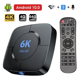 Android 10.0 Caixa de TV Voice Assistant 6K 3D WiFi 2.4G & 5.8G 4GB RAM 32G 64G Media Player Caixa muito rápida