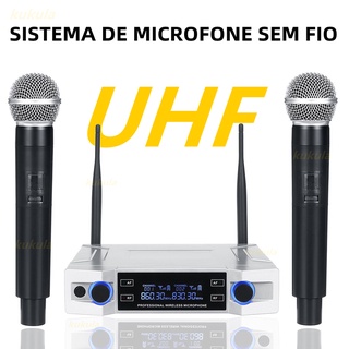 Handheld UHF Sistema De Microfone Sem Fio Profissional Dual Channel Receptor De Karaokê Para KTV
