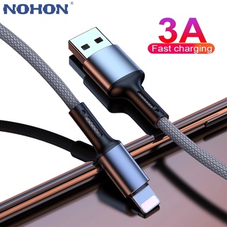 NOHON 3A Cabo USB Carregador De Dados Para iPhone iPad De Carga Rápida 0.25 M 1 2 3 Fio Telefone Móvel