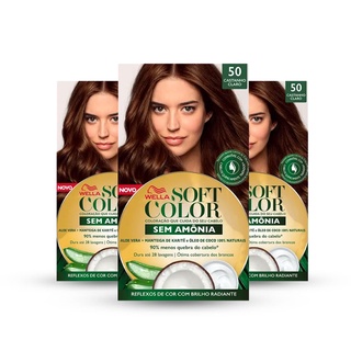 Tintura Soft Color 50 Louro Escuro Sem Amônia Kit c/3 caixas