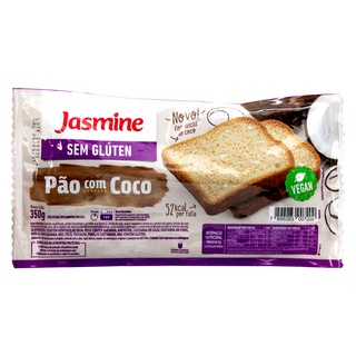 Pão de Forma Lascas de Coco Sem Glúten Vegano Jasmine 350g