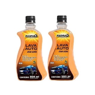 Lava Auto C/ Cera Shampoo Automotivo 500ml Radnaq - Kit 2 Unidades