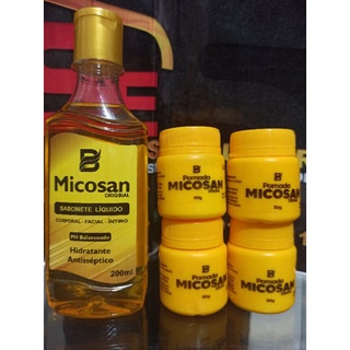Micosan Pomada 4 unidades e micosan sabonete líquido 1 unidade total 5 produtos