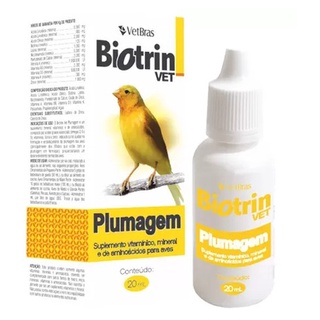 Biotrin Vet Plumagem 20ml - Suplemento para Pássaros