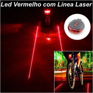 Farol Luz Led bicicleta intermitente (piscante) com 2 laser segurança ciclo faixa
