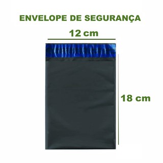 Kit com 10 envelopes cinza de segurança com lacre plástico 12x18cm - Embalagem de Envio