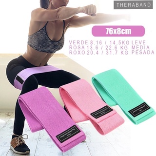 Kit 3 Mini Thera Band Faixa Elastica Tecido Yoga