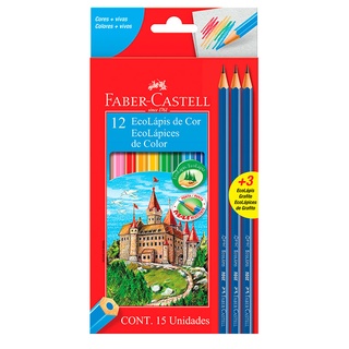 Lápis de cor 12 cores 120112+3GR Faber-Castell