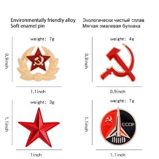 Retro USSR Symbol Enamel Pin Red Star Sickle Hammer Cold War Soviet CCCP Brooch icon Badge lapel pin For Coat Cap (2)