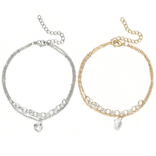 Bracelete Feminino Camada Dupla Com Cristal Simples | Double Layer Crystal Bracelet Fashion Simple Bangle Cuff Jewelry for Women (6)