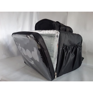 mochila bag motoboy ifood preta com isopor 42L lâminado com alumínio