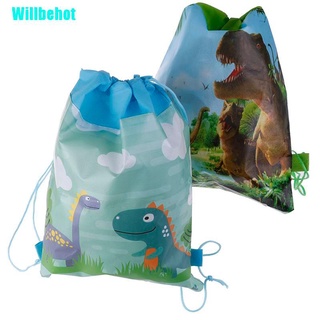 (Willbehot) Mochila Escolar Dinossauro Com Cordão Para Viagem / Bolsa Escolar / Presente De Aniversário Infantil (Quente)