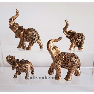 Estatueta Elefante Indiano Em Resina Tromba Folha Sorte e Sabedoria