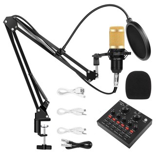 Kit de Placa de som V8 microfone condensador multifuncional PC Laptop e Celular (1)