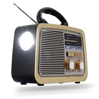 Rádio Retro Vintage Bluetooth Am Fm Usb Aux Sd Caixa de Som Recarregável Antena Analogico (3)