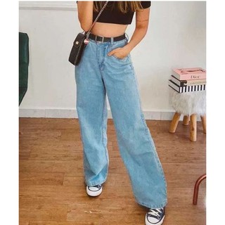 Wide leg jeans pantalona moda tendencia baggy calça feminina
