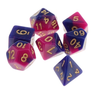 7 Pieces Acrylic Polyhedral Dice Set Table Game Party Games
