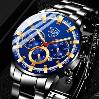 Fuwe Pronto Estoque Relógios De Marca De Moda Mens Aço Inoxidável Preto Calendário Relógio De Quartzo Pulso Business Casual Para Homem Reloj Hombre