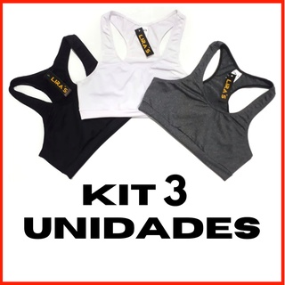 Kit c/3 Top Fitness Feminino Nadador/Regata Para Camimhada Treino Academia