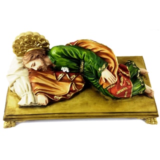 Imagem São José Dormindo 28 cm em resina pintado à mão