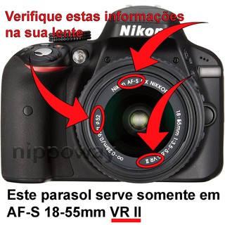 Parasol compatível Lente Nikon AF-S 18-55mm F/3.5-5.6g VR II HB-69 (2)