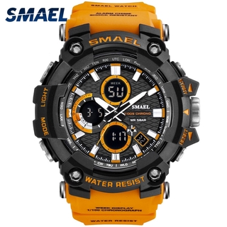 SMAEL Sport Watch Dual Time Men Watches Waterproof Male Clock Military Watches for Men 1802D Shock Sport Watches Gifts